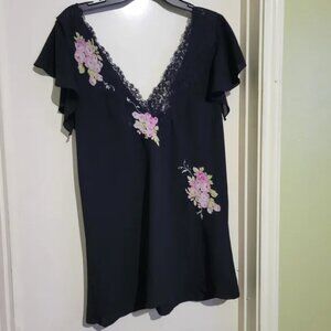 Oscar de la Renta Black Lace Top